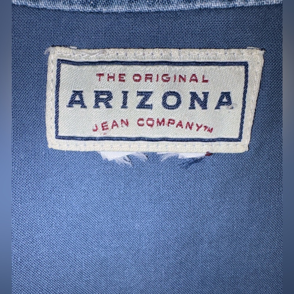 Vintage Arizona Jean Co Southwestern Knit Vest Denim Trim Boho Western Sz. XL - Picture 4 of 9